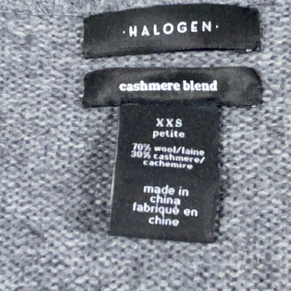 Halogen Cardigan Women XXS Petite Longline Open Front Wool Cashmere Minimalist - Picture 9 of 11